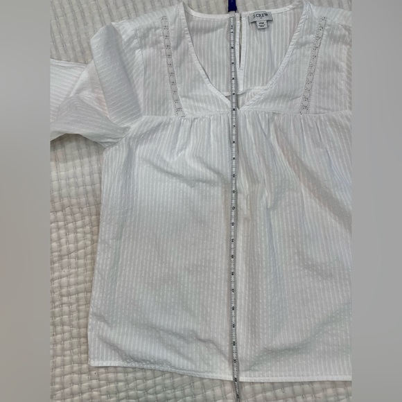 J. Crew Factory White Petite Lightweight Cotton Top - Picture 10 of 12